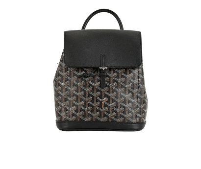 Goyardine Mini Alpin Backpack, £2,200, Handbags, Black/Brown, Canvas/Leather, Front view